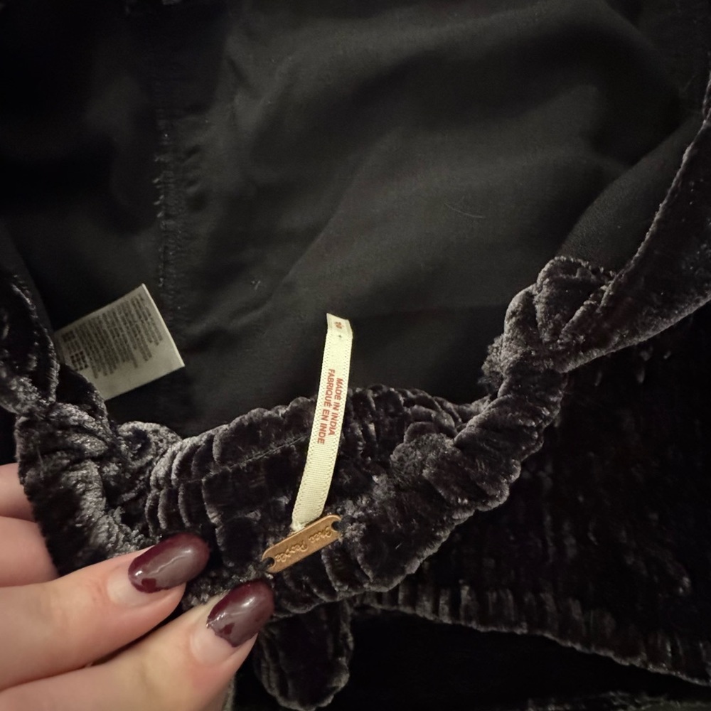 Free People Black Velvet Top - Picture 8 of 8